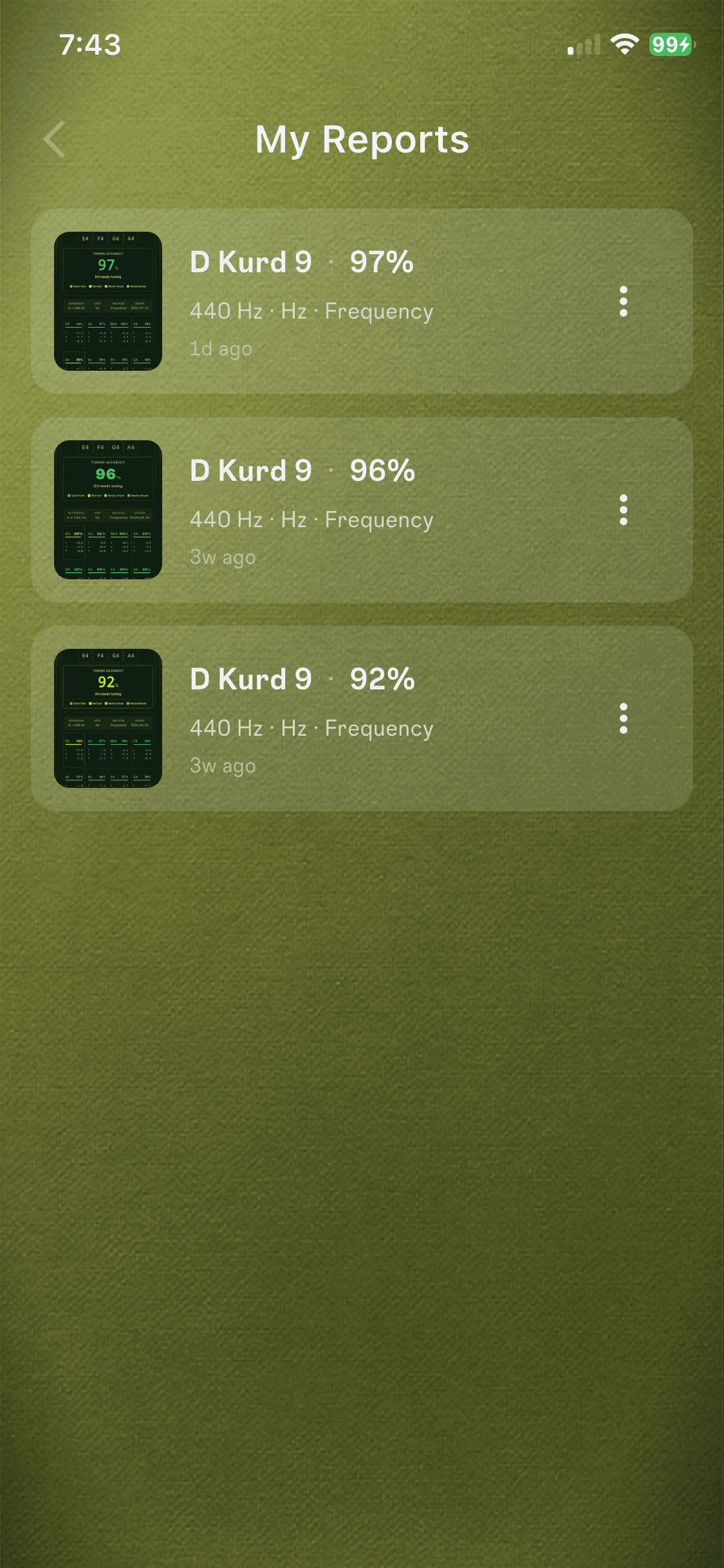 My Reports page — your saved reports